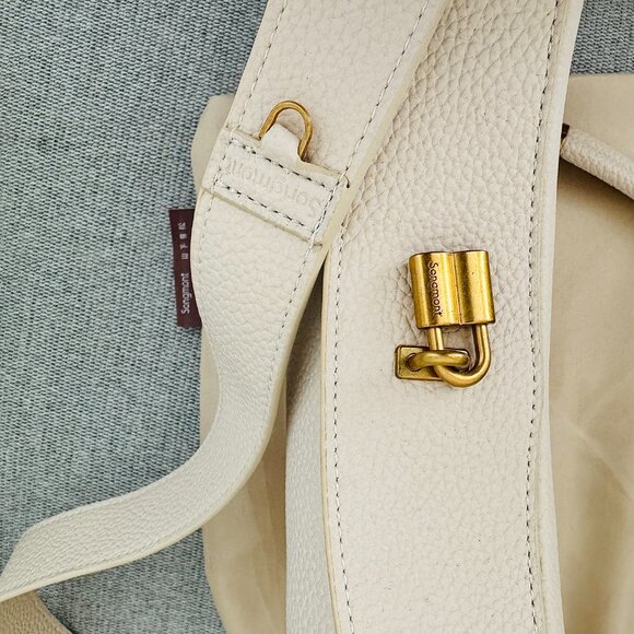 NEW Songmont inspired Luna convertible hobo purse crossbody Ivory crescent purse - Picture 8 of 10